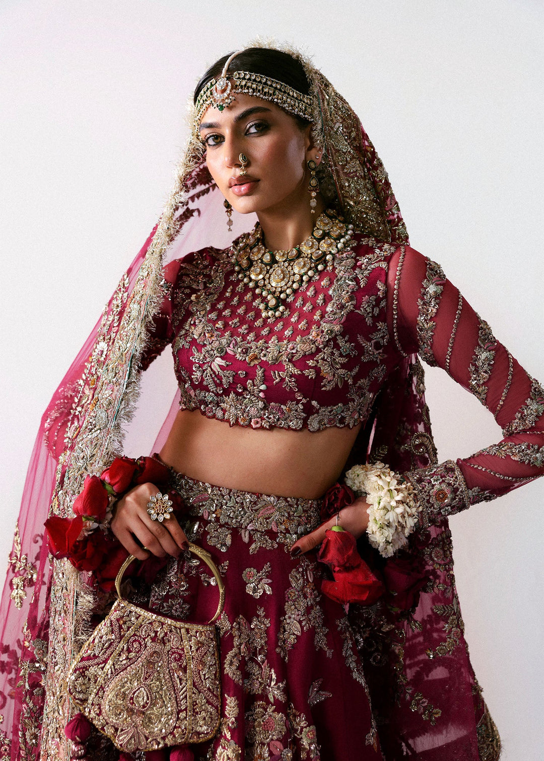 Latest Pakistani Bridal Dress in Royal Choli and Lehenga Style