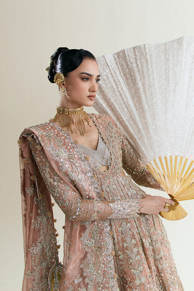 Elegant Pakistani Bridal Lehenga in Pishwas Style