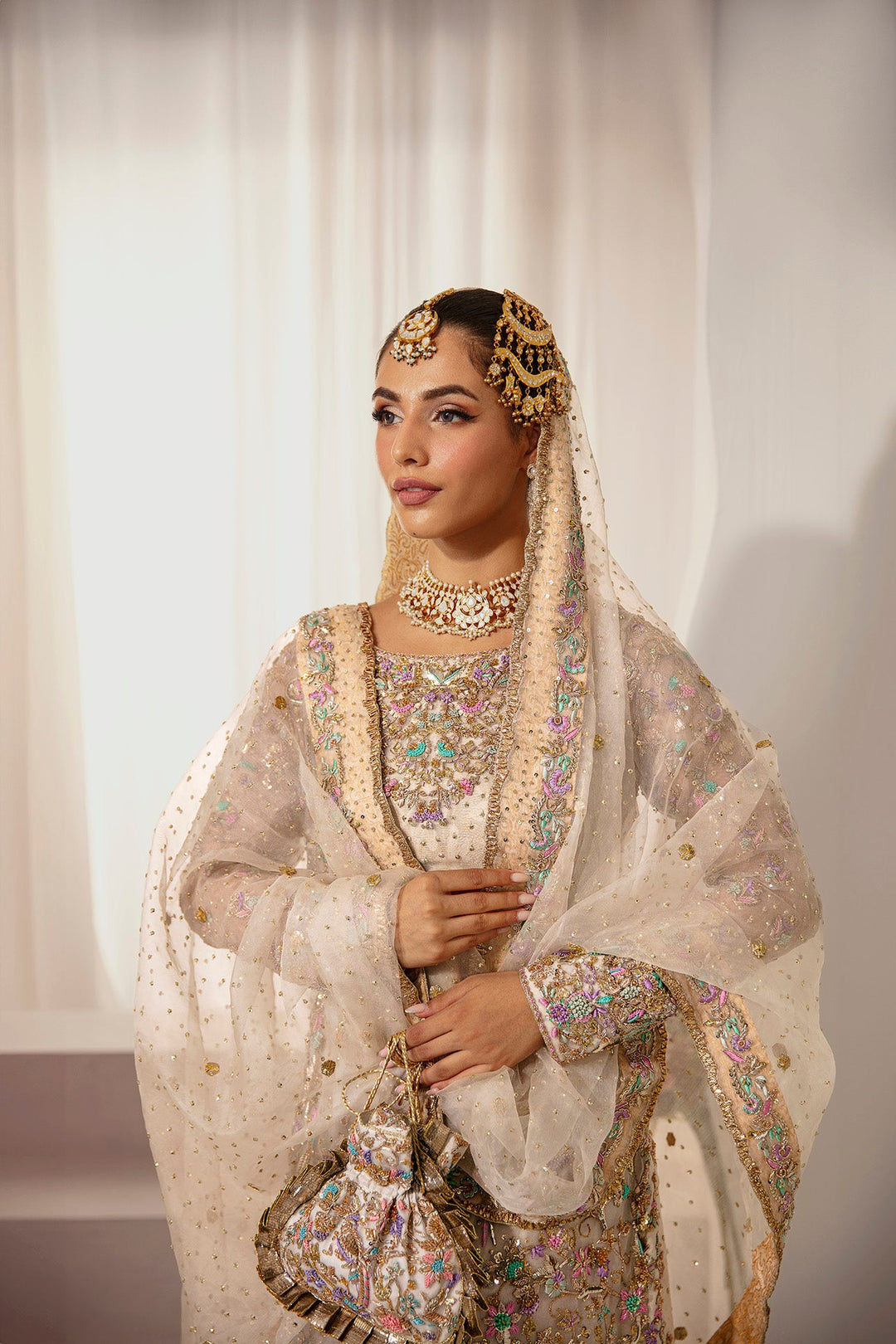 Latest Pakistani Bridal Nikkah Dress in Gharara Shirt Style