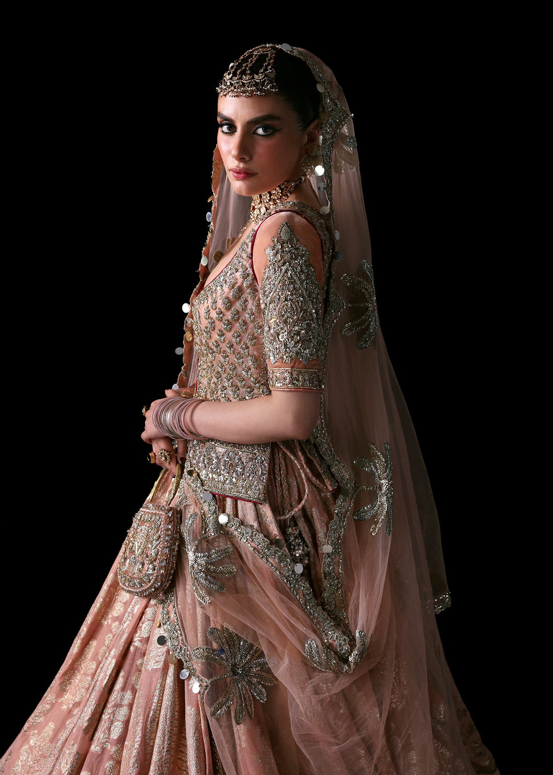 Latest Pakistani Bridal Outfit in Lehenga and Shirt Style