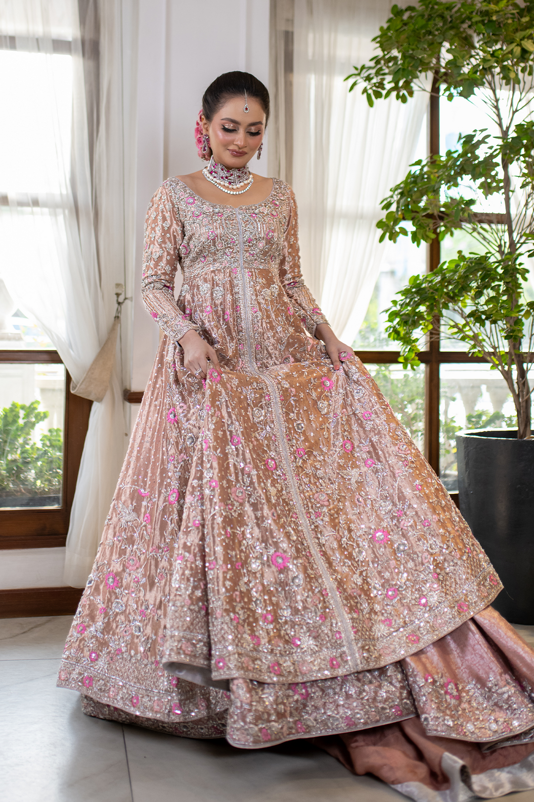 Latest Pakistani Bridal Outfit in Pishwas and Lehenga Style