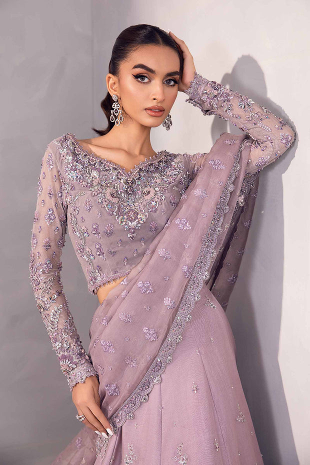Latest Pakistani Bridal Outfit in Premium Lehenga Saree Style