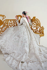 Latest Pakistani Bridal Outfit in Silk Lehenga Kameez Style