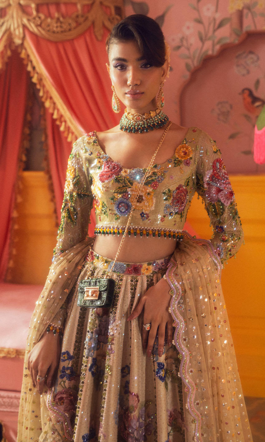 Latest Pakistani Bridal Wear in Elegant Lehenga Choli Style