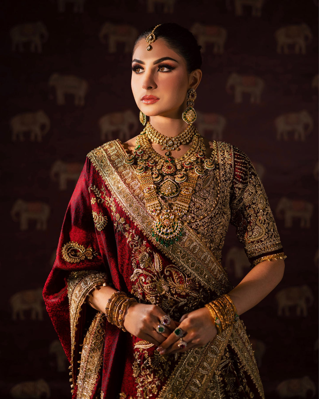 Latest Pakistani Bridal Wedding Dress in Lehenga Choli Style