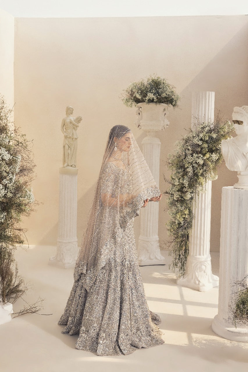 Latest Pakistani Bridal Wedding Dress in Lehenga Choli Style