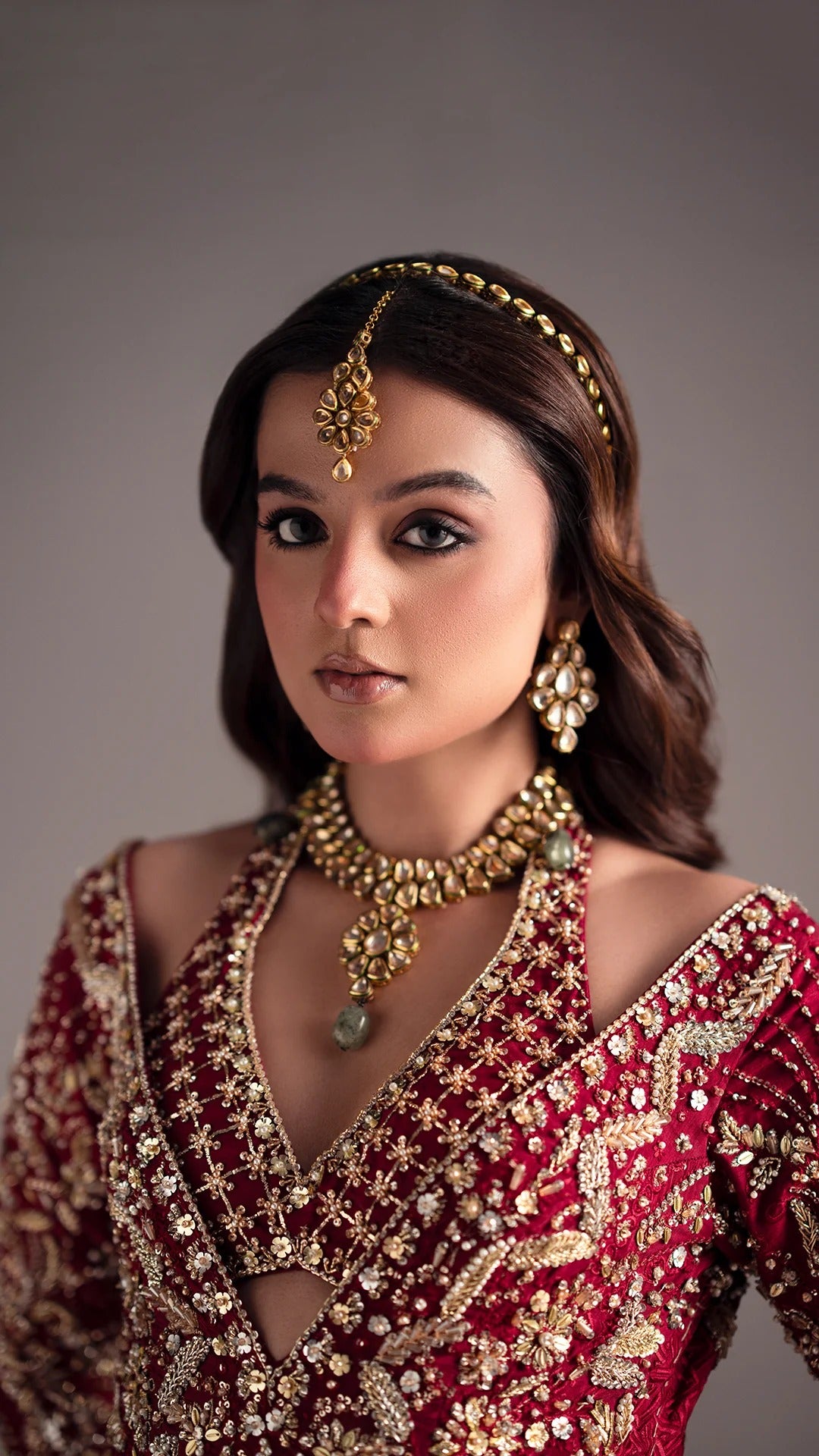 Latest Pakistani Bridal Wedding Dress in Red Pishwas Style