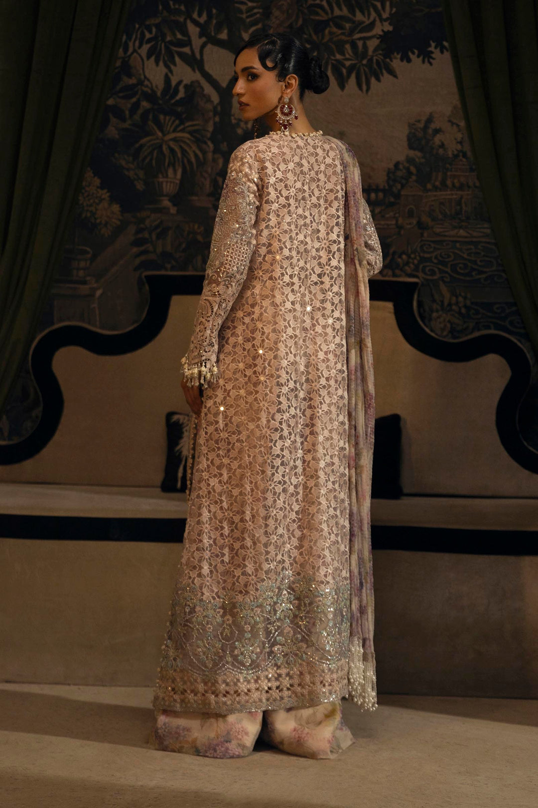 Lilac Serenity with Cutwork Elegance Pakistani Party Dress