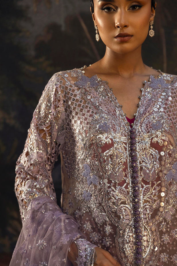 Powder Pink & Plum Pakistani Party Dress