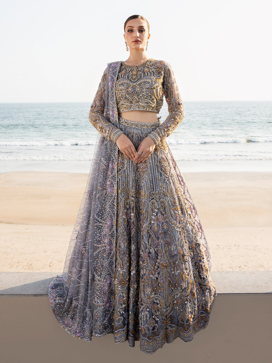 Elegant Pakistani Bridal Lehenga Choli with Dupatta
