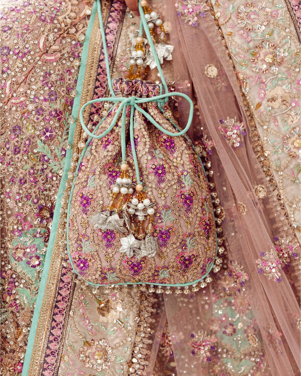 Lehenga Choli Dupatta Pink Bridal Wedding Dress