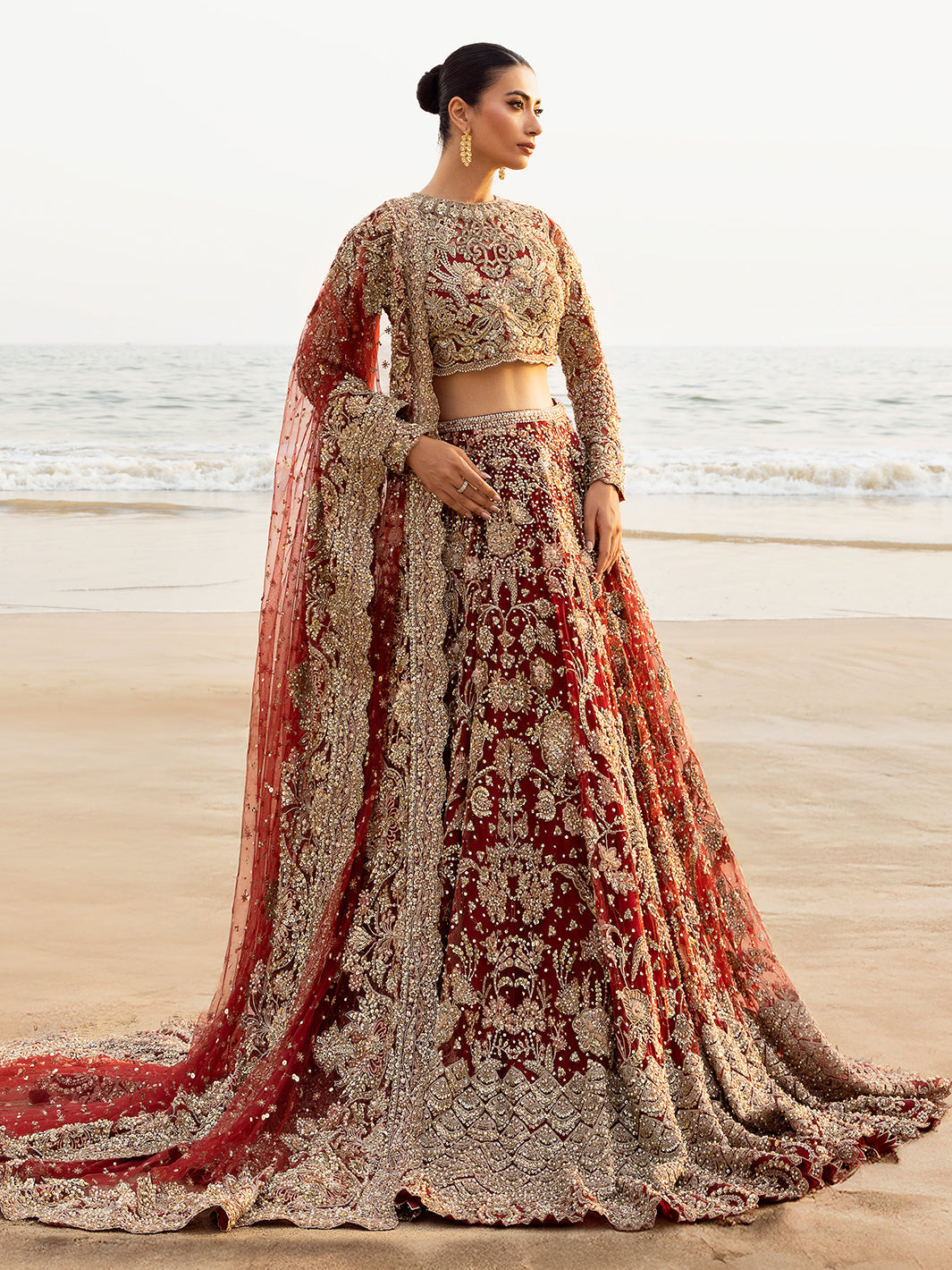 Stunning Red Pakistani Bridal Lehenga Choli for Dream Weddings
