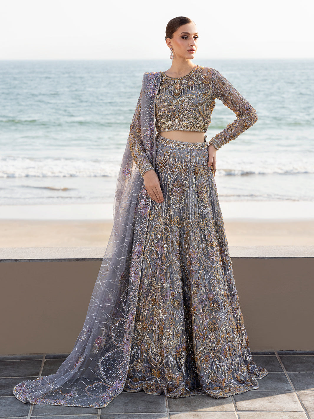 Elegant Pakistani Bridal Lehenga Choli with Dupatta