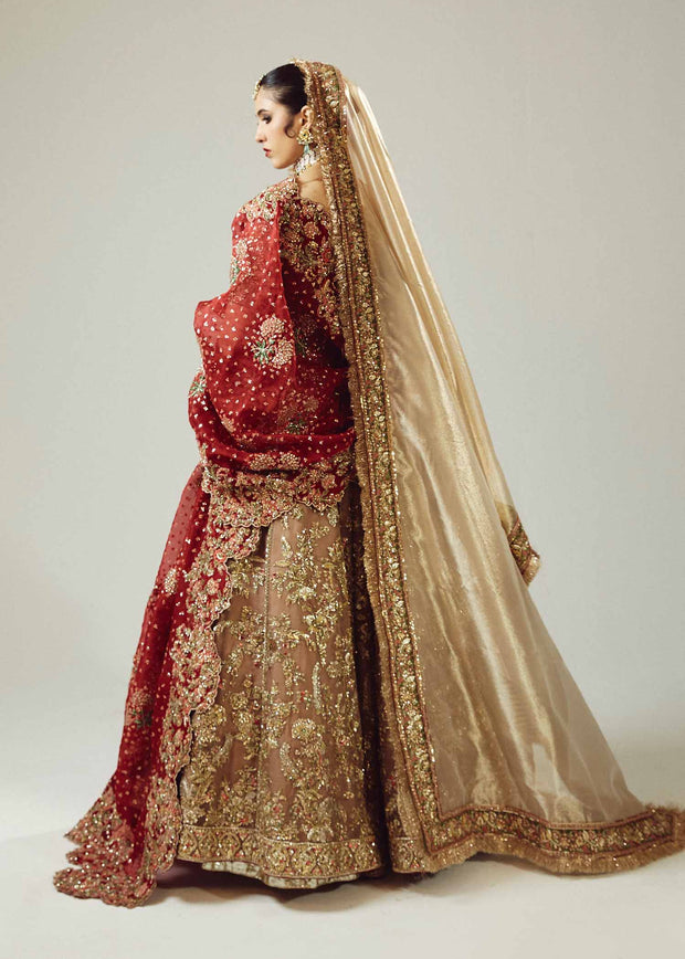 Lehenga Choli with Maroon Dupatta for Wedding