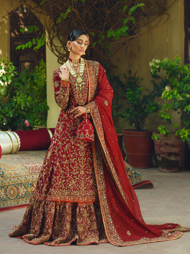 Lehenga Kameez and Dupatta Pakistani Bridal Dress