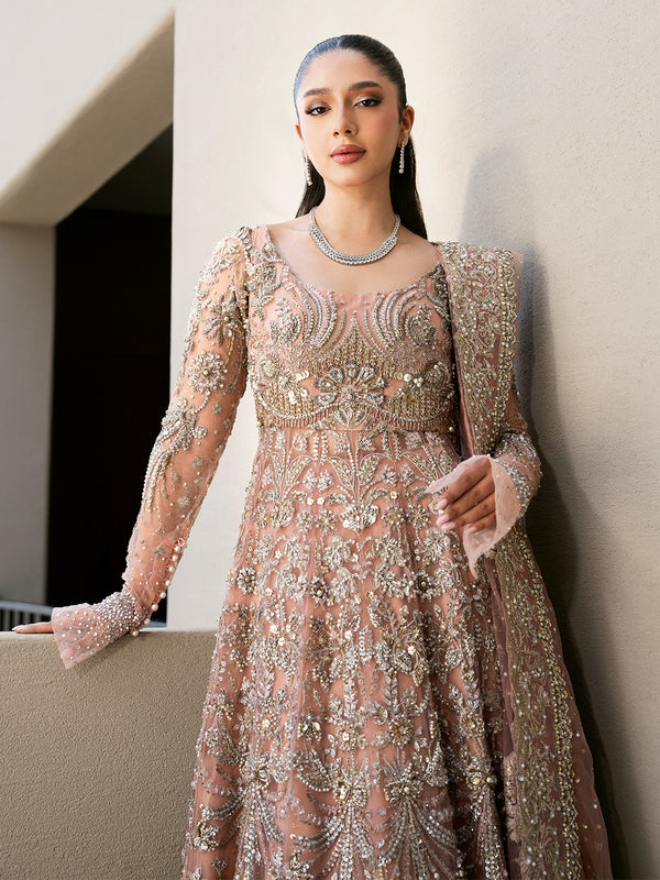 Elegant Blush Pink Pakistani Bridal Dress & Lehenga