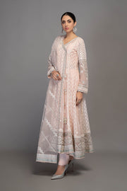 Light Pink Anghrakha Style Pakistani Party Wear Frock