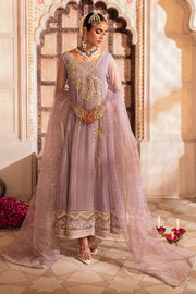 Lilac Angrakha Style Heavily Embroidered Pakistani Wedding Dress