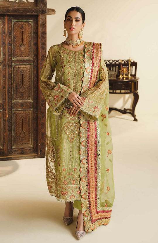Lime Green Traditionally Embellished Pakistani Kameez Salwar Suit