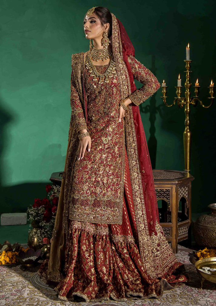 Long Shirt and Lehenga Dupatta Pakistani Bridal Dress