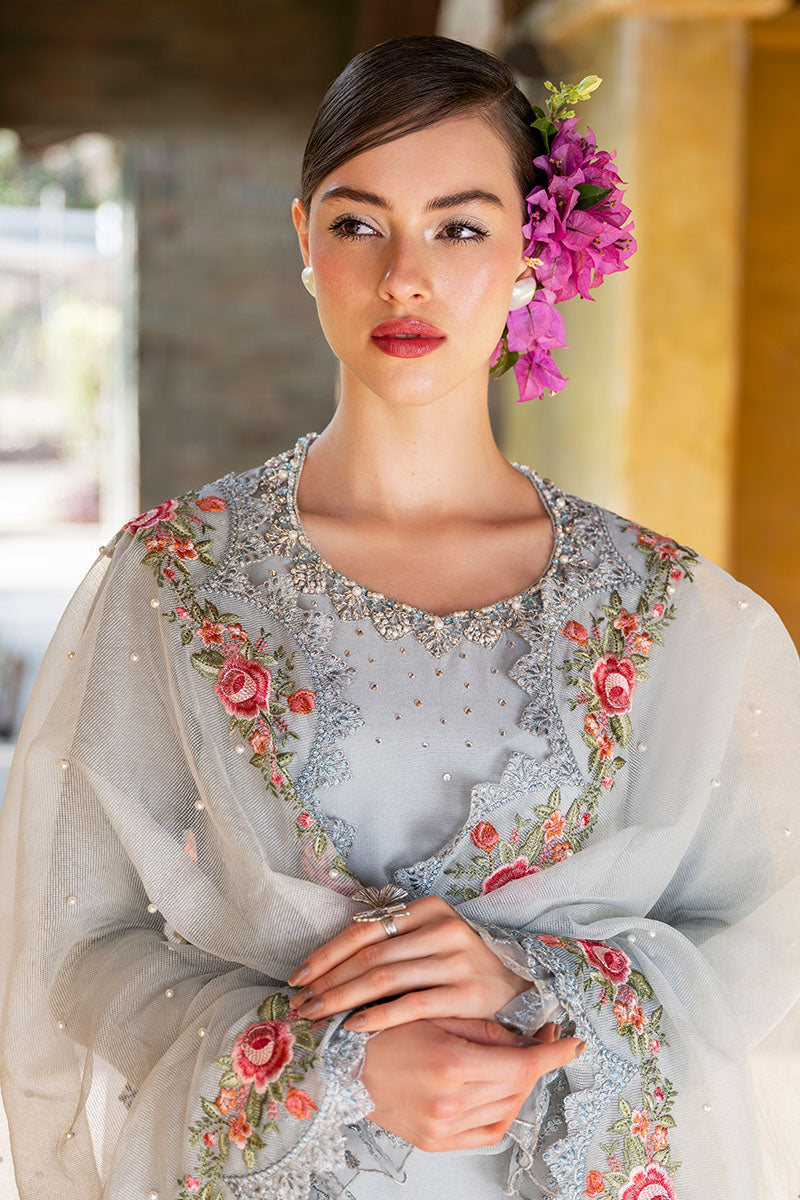 Luxury Aesthetic Light Blue Pakistani Salwar Kameez and Dupatta