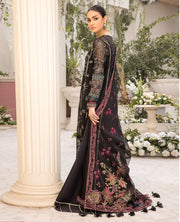 Luxury Black Embroidered Long Frock Dupatta for Party Wear