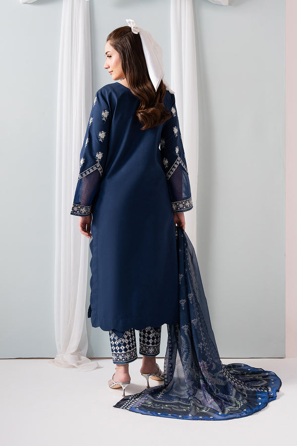 Luxury Blue Star Embroidered Pakistani Salwar Kameez Dupatta