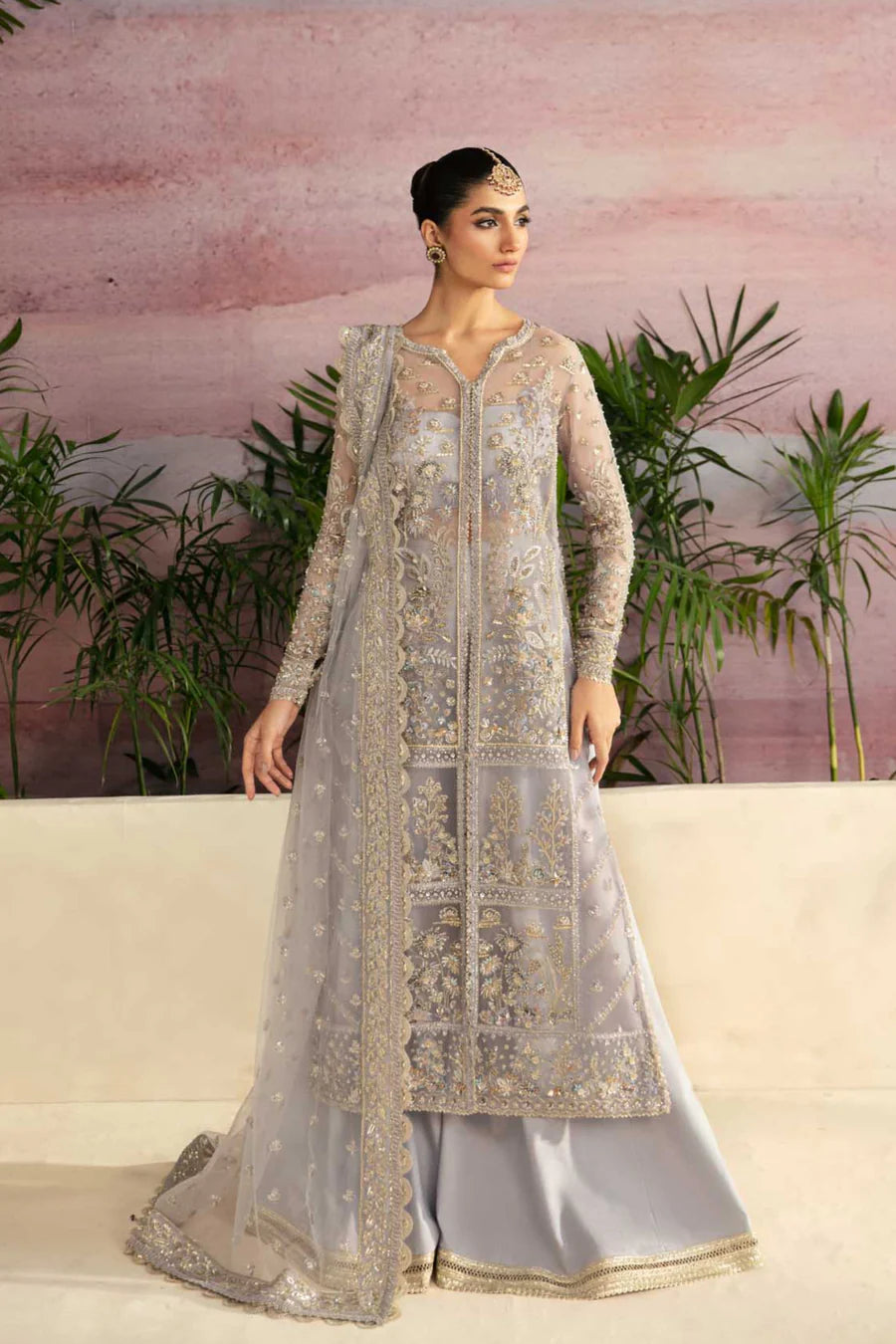 Luxury Designer Pakistani Wedding Dress in Lavender