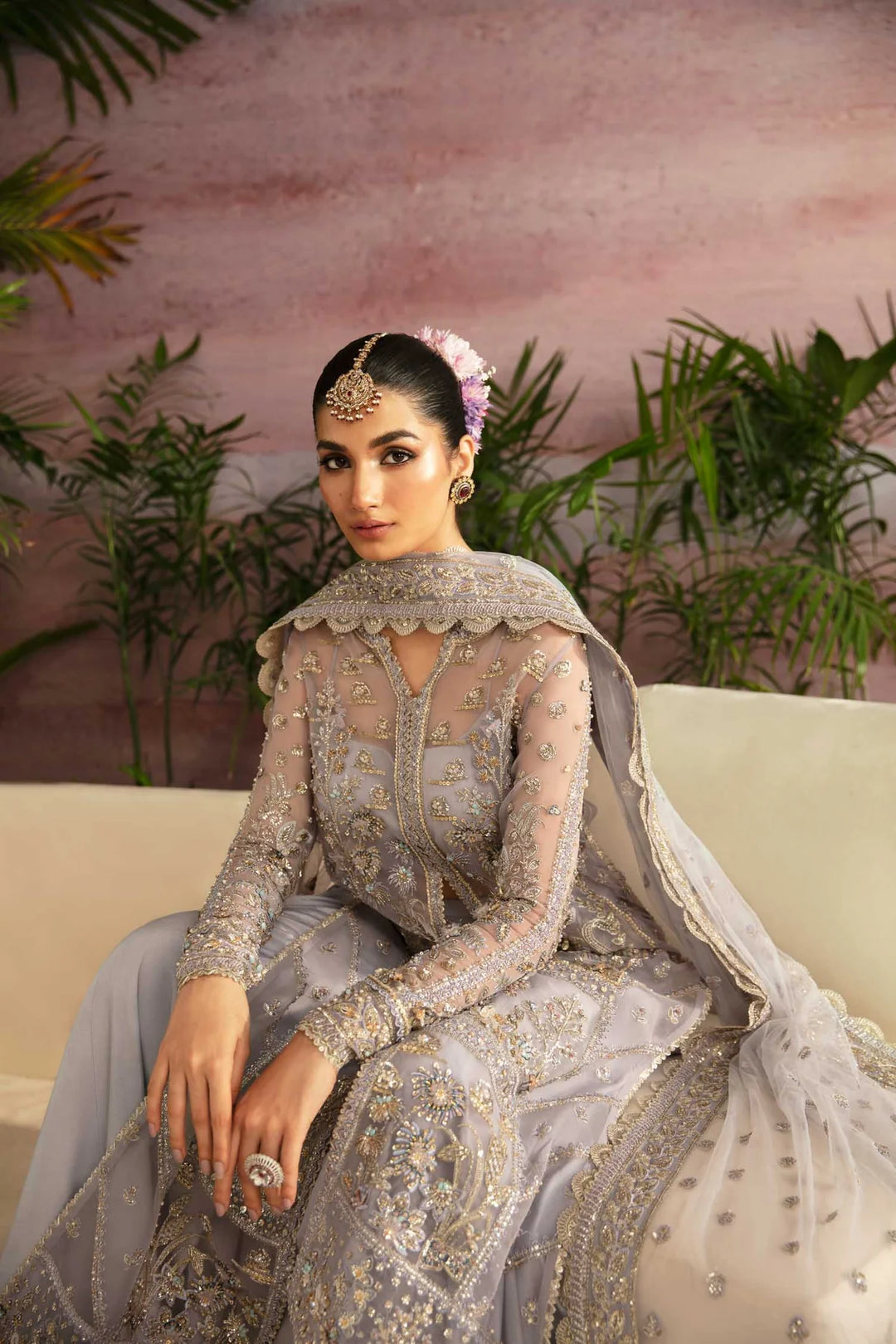 Luxury Designer Pakistani Wedding Dress in Lavender