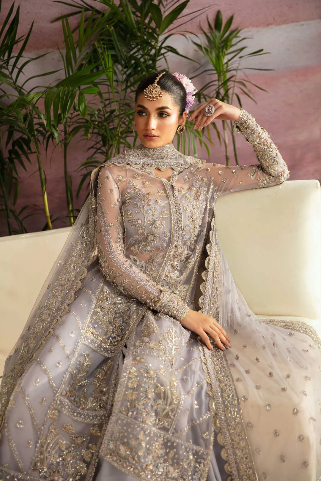 Luxury Designer Pakistani Wedding Dress in Lavender