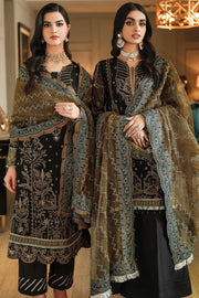 Luxury Golden Embroidered Black Pakistani Salwar kameez Dupatta