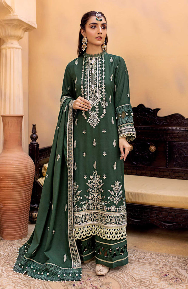 Luxury Green Embroidered Pakistani Salwar Kameez Dupatta Salwar Suit