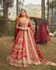 Luxury Hand Crafted Pakistani Bridal Dress in Lehenga Choli Style