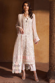 Luxury Ivory Embroidered Chiffon Pakistani Party Wear Salwar Suit