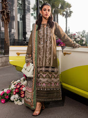 Luxury Mehndi Green Embroidered Pakistani Salwar Kameez Dupatta Suit