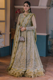 Luxury Mint Green Embroidered Pakistani Wedding Dress Pishwas Style
