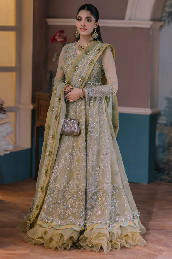 Luxury Mint Green Pakistani Wedding Dress Pishwas Style MEDIUM Luxury Mint Green Pakistani Wedding Dress Pishwas Style MEDIUM
