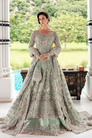 Luxury Mint Green Embroidered Pakistani Wedding Wear Pishwas Lehenga
