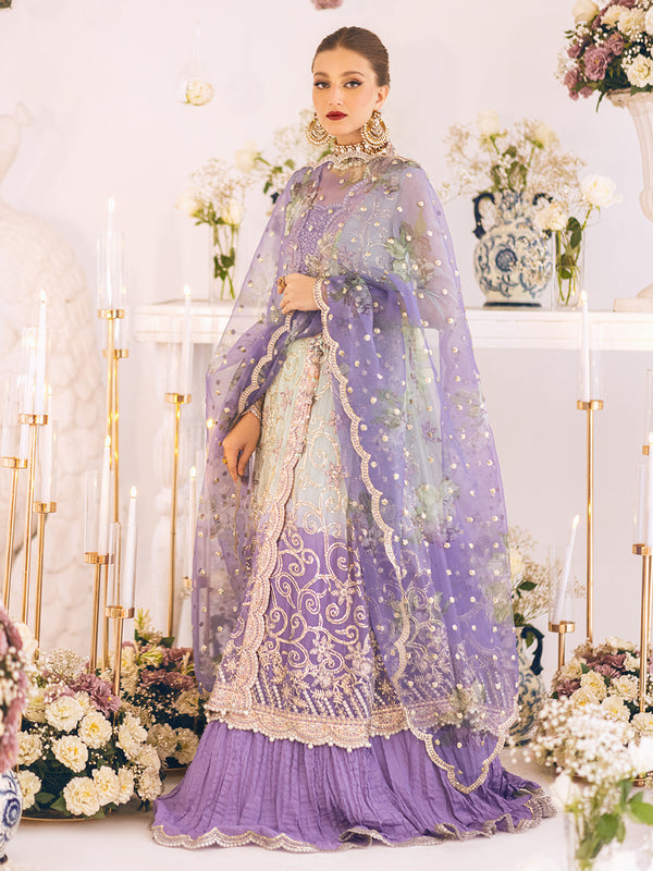 Luxury Green Gown Style Sharara Pakistani Wedding Dress Nameera by Farooq Luxury Green Gown Style Sharara Pakistani Wedding Dress Nameera by Farooq