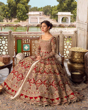 Luxury Pakistani Bridal Dress in Lehenga Pishwas Style In United States