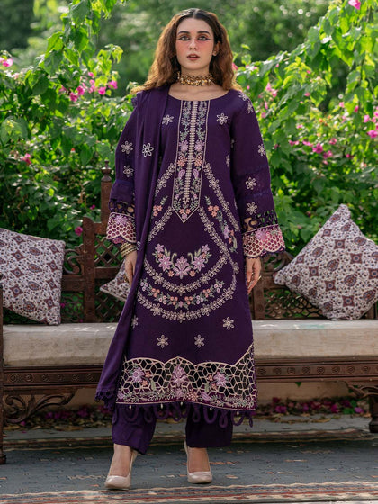 Luxury Purple Embellished Pakistani Salwar Kameez Dupatta Salwar Suit