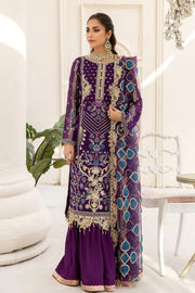 Luxury Purple Embroidered Pakistani Salwar Kameez Dupatta Salwar Suit