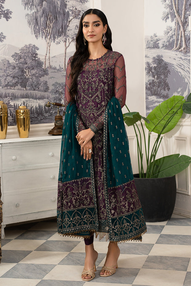 Luxury Purple Shade Embroidered Pakistani Salwar Kameez Dupatta Suit 2024