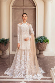 Luxury Radiant Pearl Embroidered Pakistani Wedding Dress Kameez Sharara