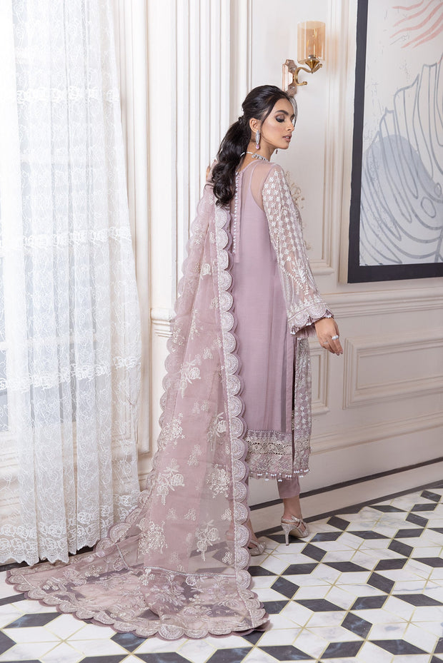 Luxury Violet Embroidered Pakistani Kameez  Salwar Party Dress