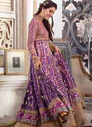 Luxury Anarkali Pakistani Bridal Lehenga in Angarkha Style Fpr Wear