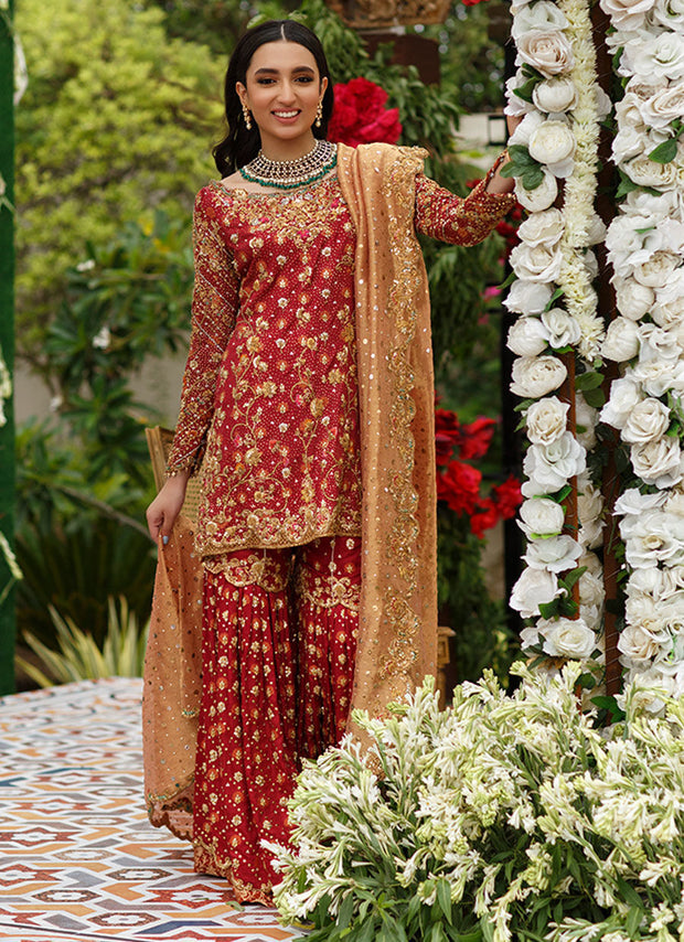Luxury Bridal Sharara Shirt Heavily Embellished Pakistani Bridal Dress