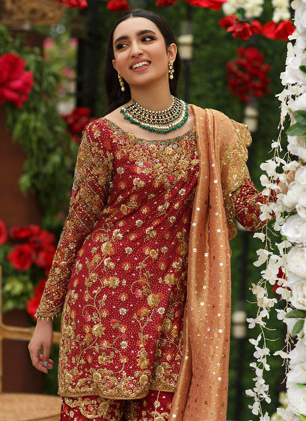 Luxury Bridal Sharara Shirt Heavily Embellished Pakistani Dress