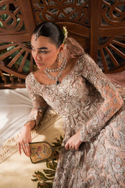 Luxury Pakistani Bridal Dress Silver Bridal Pishwas
