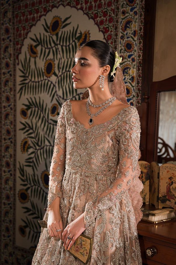 Luxury Pakistani Dress Dreamy Silver Bridal Pishwas Set